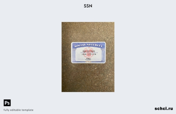 цифровая загрузка США SSN фотоальбом каменный стол фон ПЕРЕДНИЙ шаблон